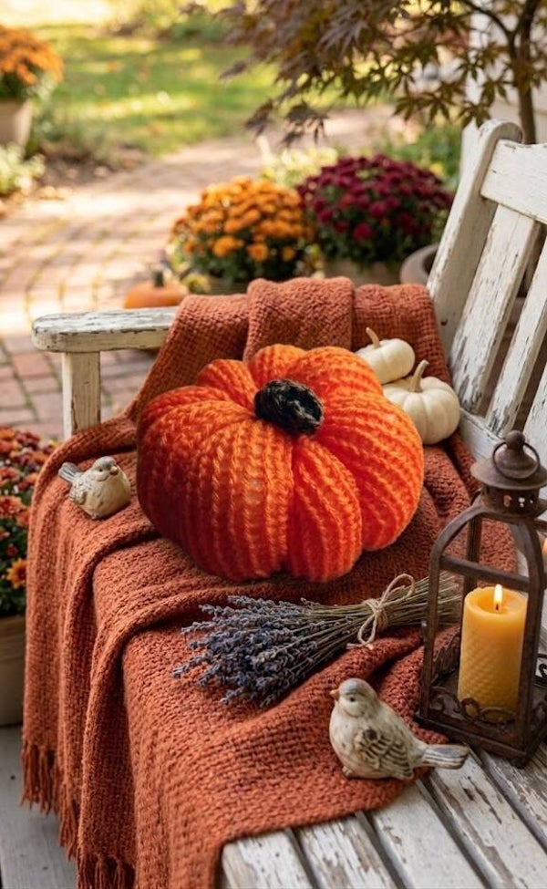 Citrouille au tricot – Décoration d’automne