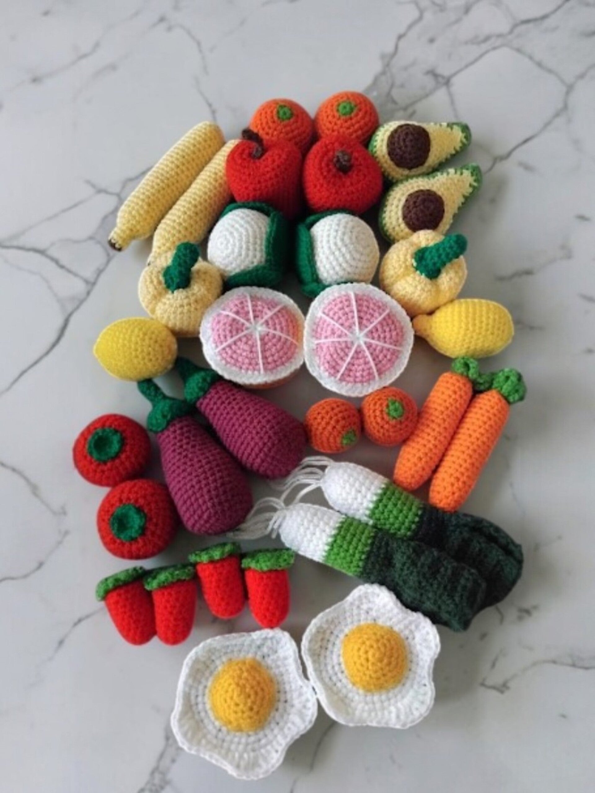 lot de dinette crochet complète pour jouet à imiter les grands