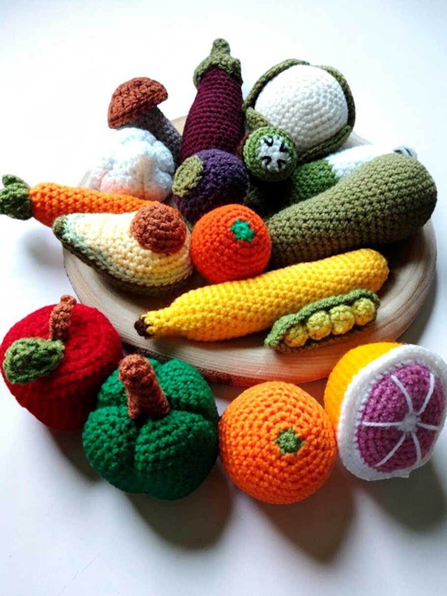 Création au crochet fait main ensemble de Fruits et légumes