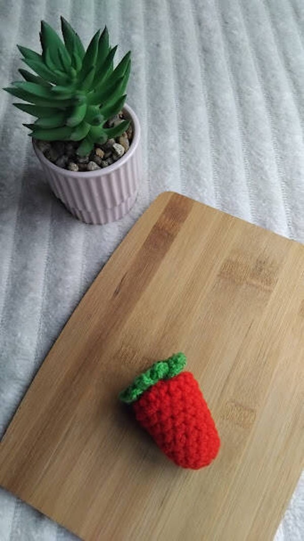 Fraise au crochet – Dinette enfant 🍓