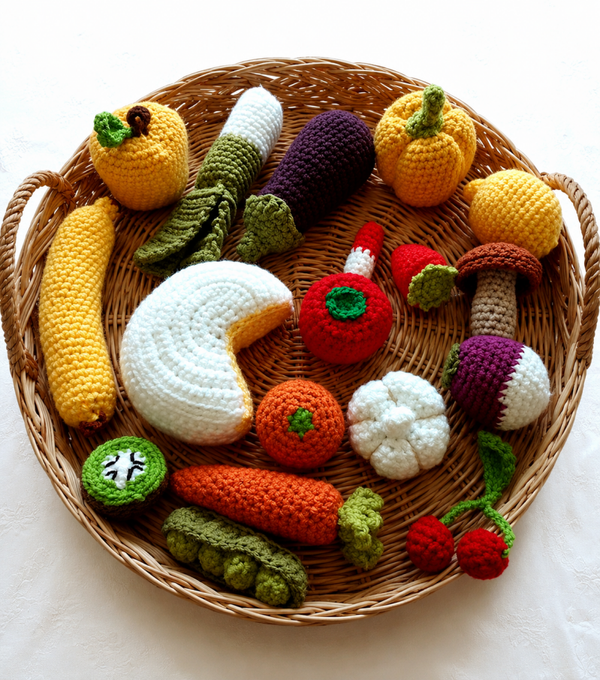 superbe lot de dinette fruits et légumes crochet