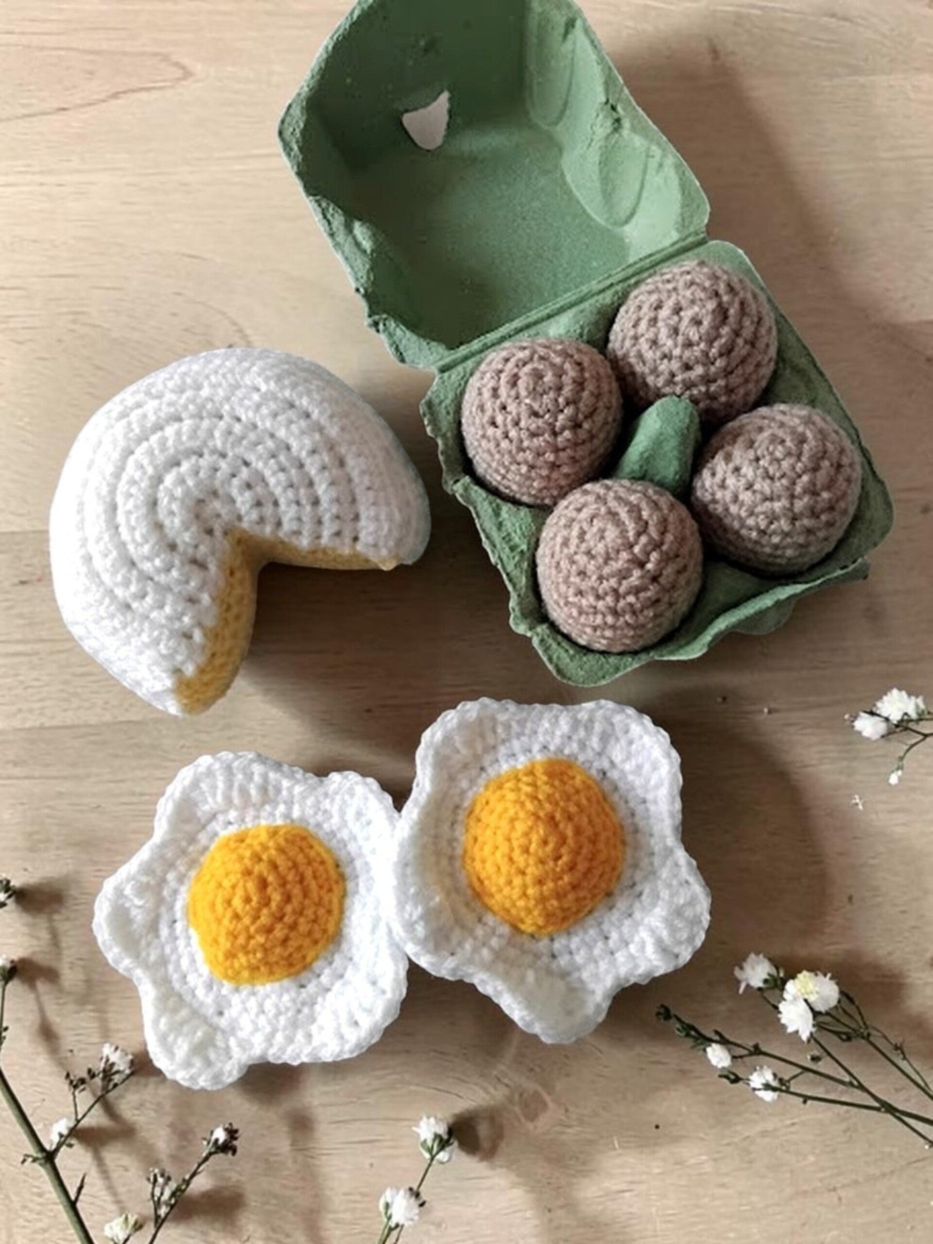 Lot de dinette œufs et fromage crochet