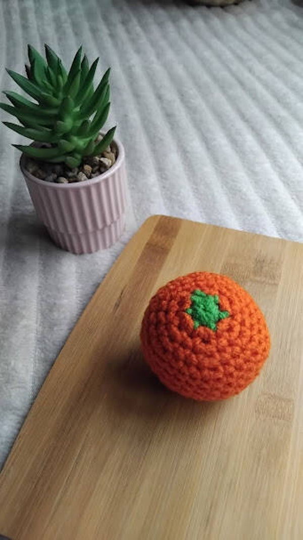 Orange au crochet – Dinette enfant 🍊