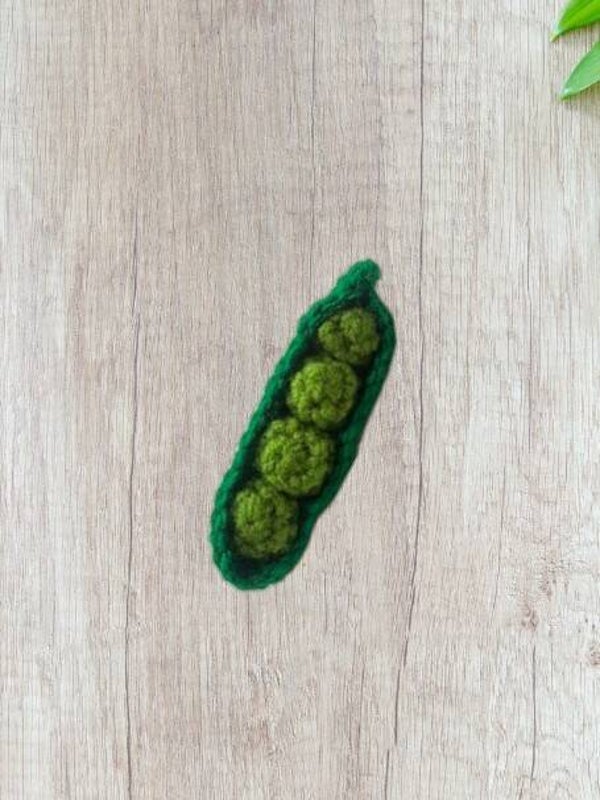 Petits pois dans leur cosse au crochet – Dinette enfant
