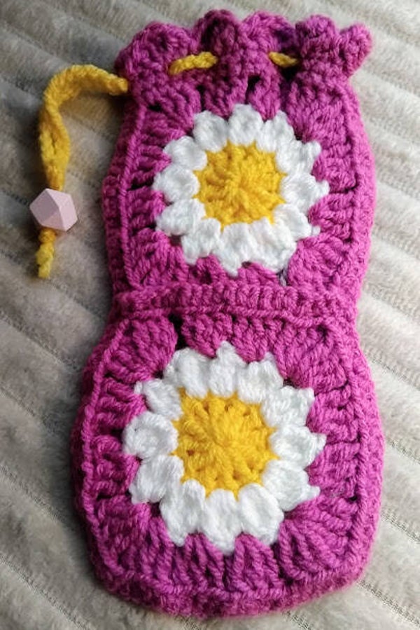 pochette pour téléphone fait main crochet granny square