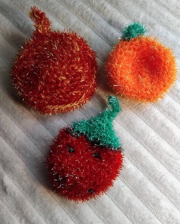 lot de 3 éponges Tawashi au crochet fait main