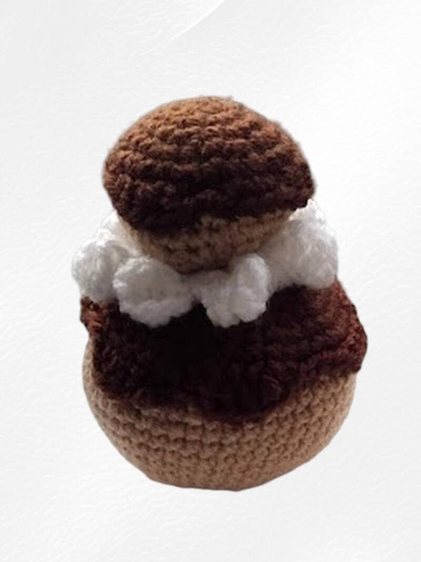 Religieuse au chocolat dinette crochet – Pâtisserie au crochet faite main