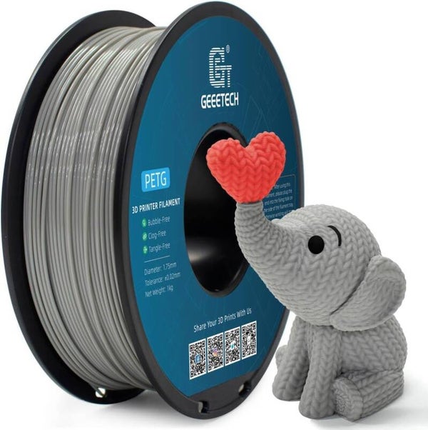 GEEETECH PETG Filament 1,75 mm Grijs PETG 1 kg Spoel voor 3D-printer