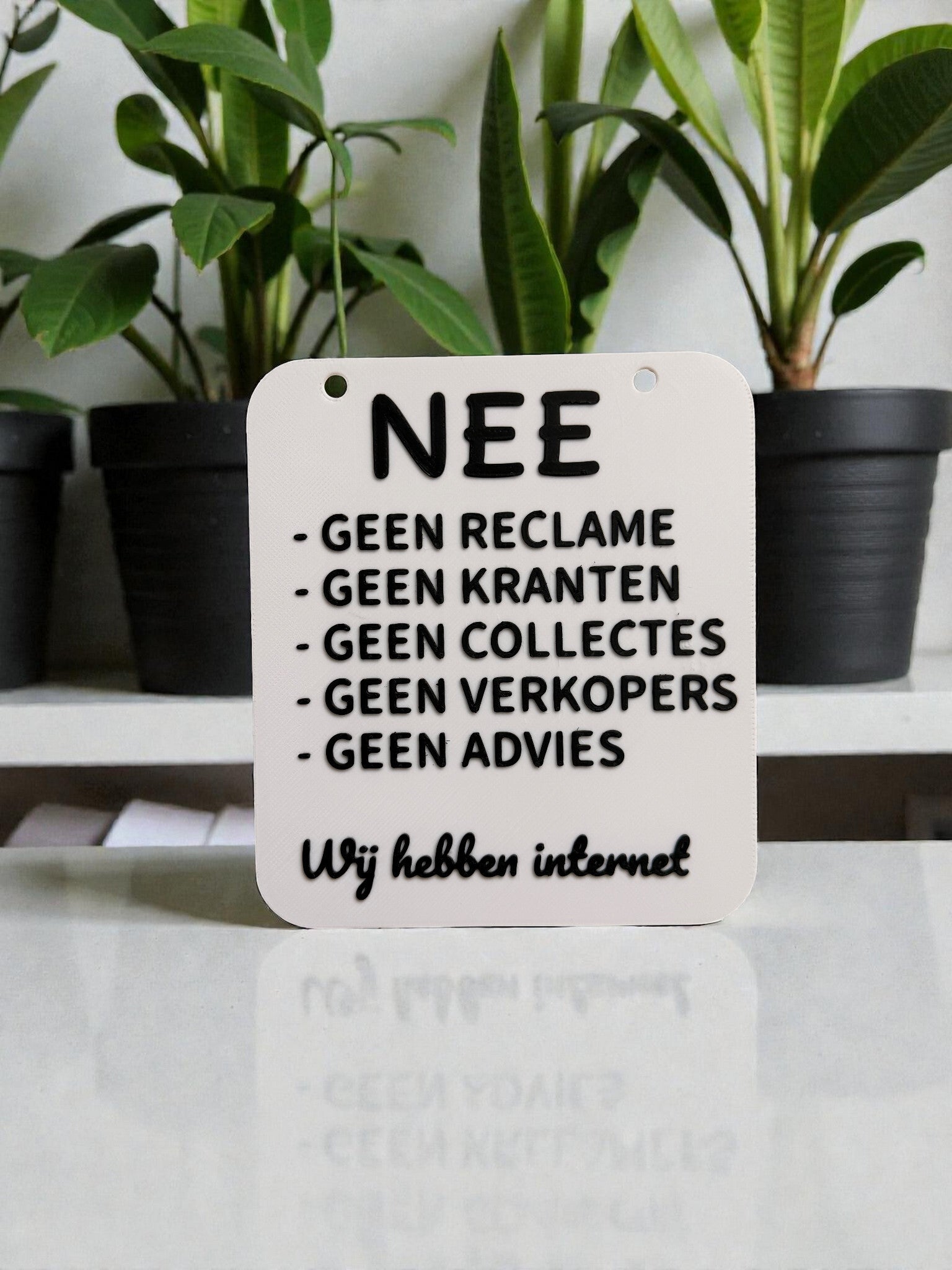 Nee Bord Geen verkoop aan de deur  Geen collectes
