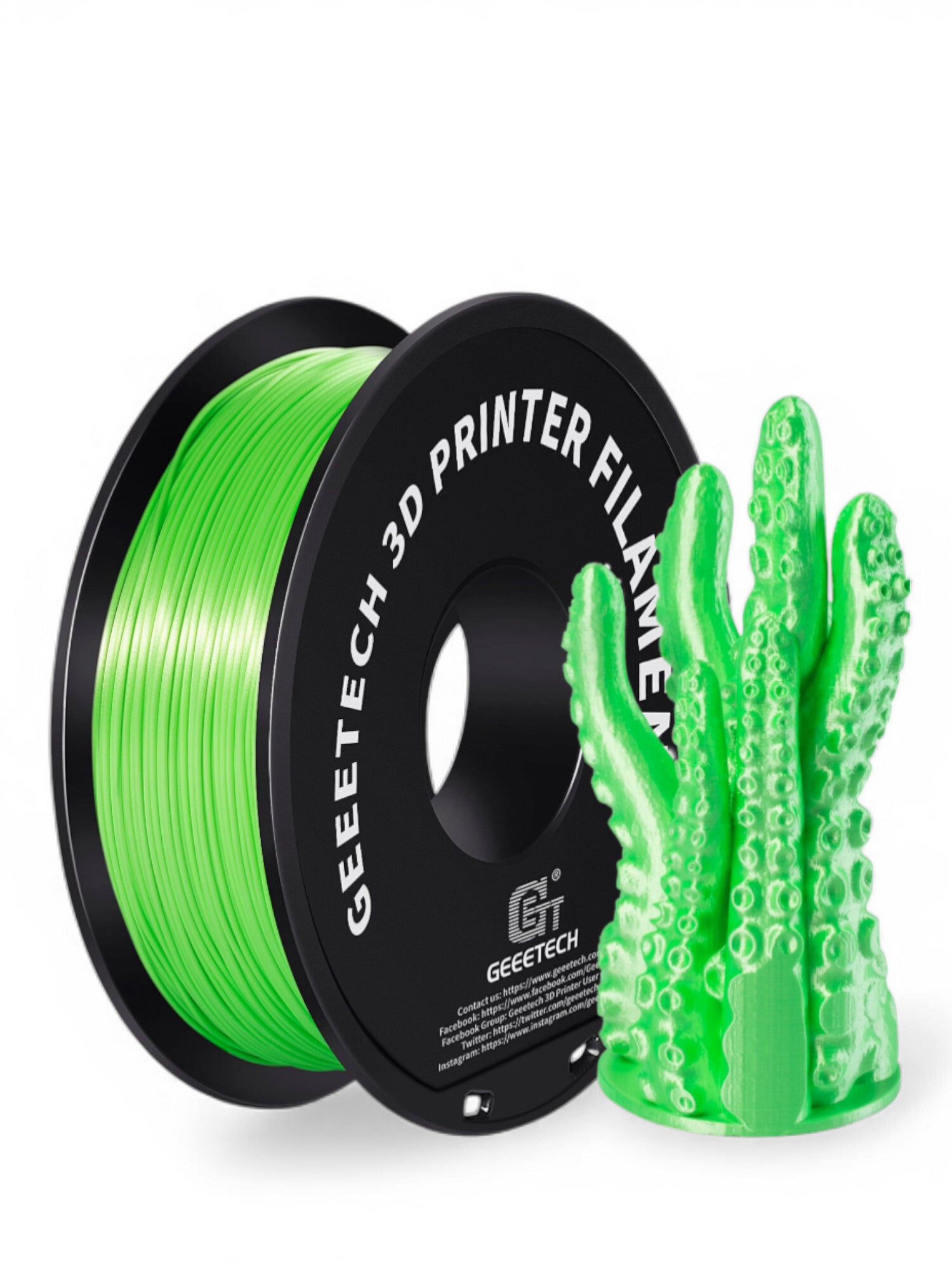 Geeetech PLA Silk Green, 1,75 mm / 1000 g 3d filament groen