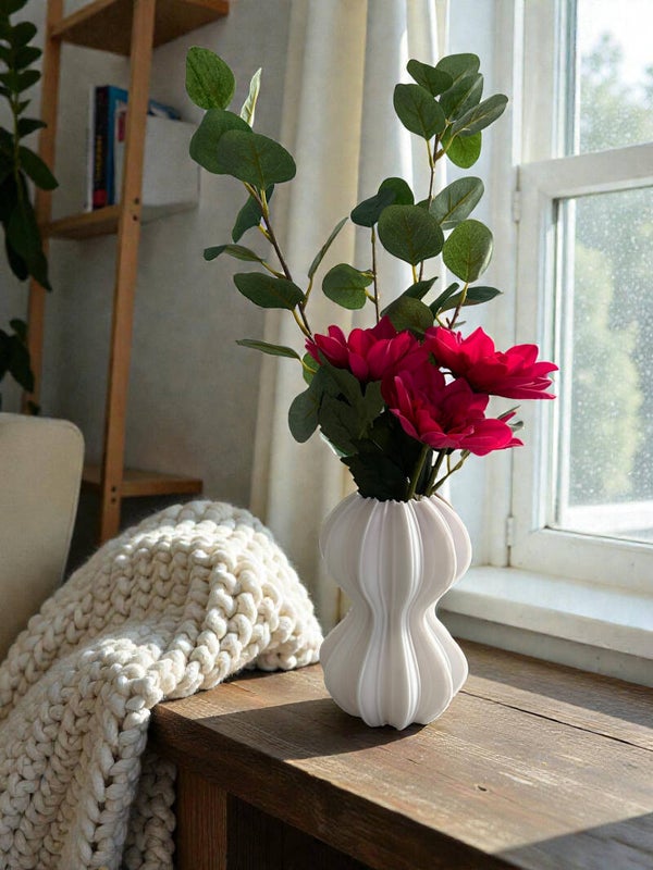 Elegante witte design vaas - 3D vaas