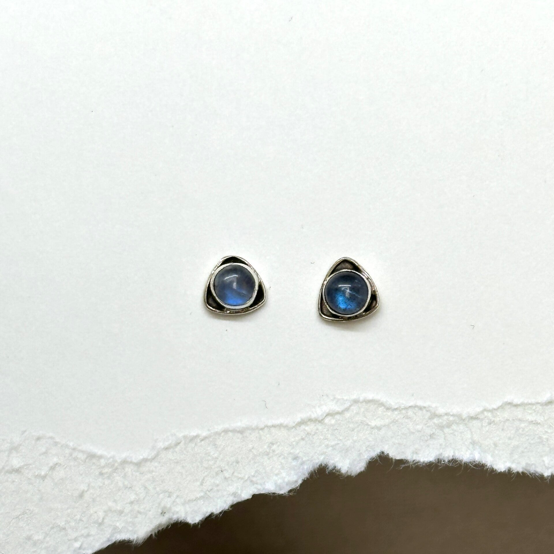 Oorbellen Labradoriet (Sterling Silver) Knopjes