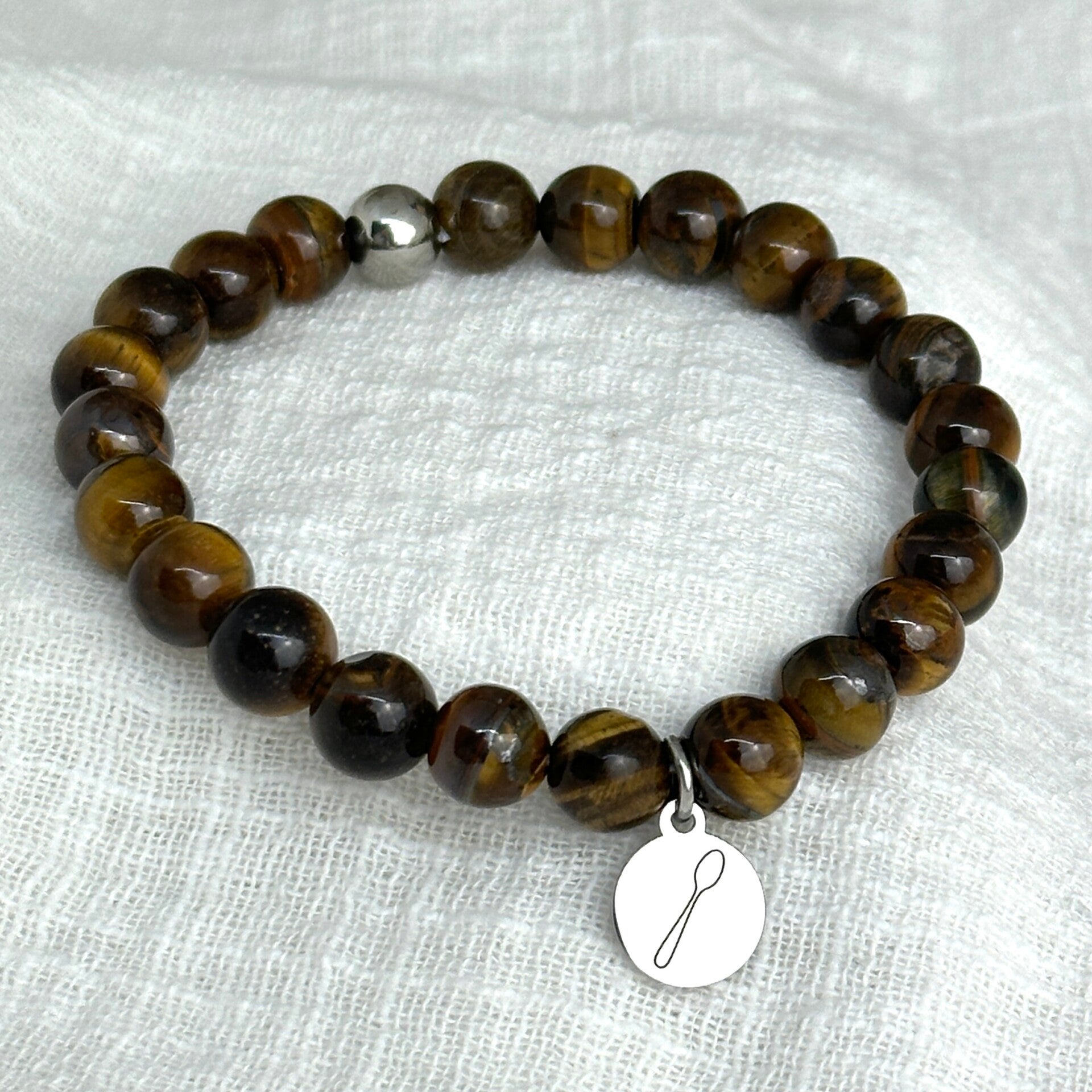 Spooniebandje Tijgeroog (8 mm) – armbandje voor steun & herkenning