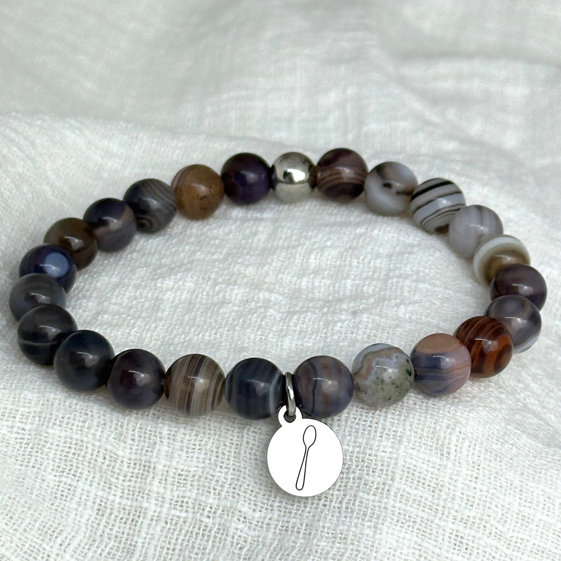 Spooniebandje Botswana agaat (8 mm) – armbandje voor steun & herkenning