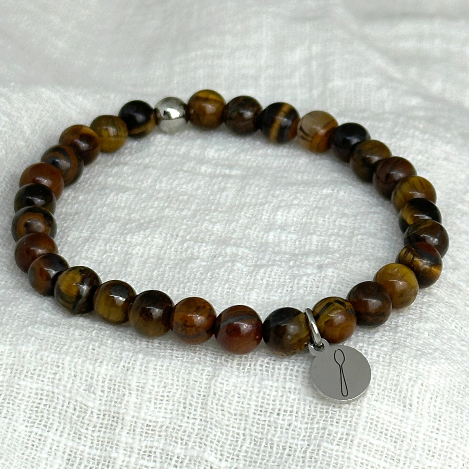 Spooniebandje Tijgeroog (6 mm) – armbandje voor steun & herkenning