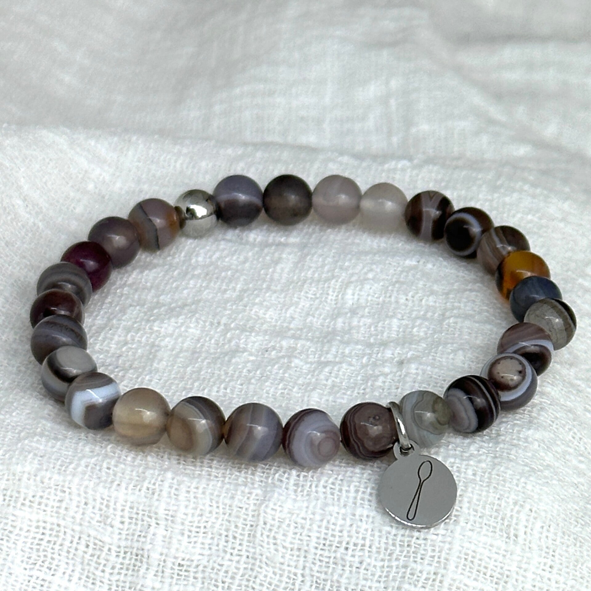 Spooniebandje Botswana agaat (6 mm) – armbandje voor steun & herkenning