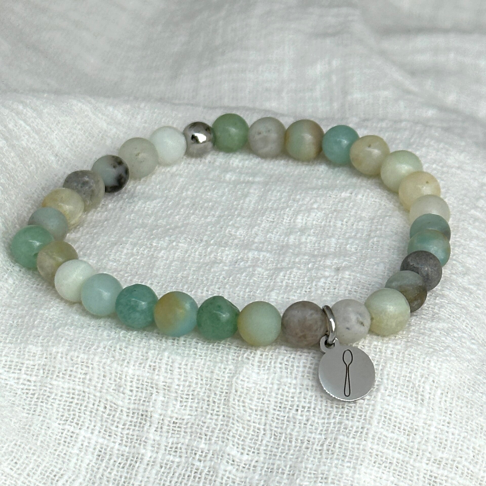 Spooniebandje Amazoniet (6 mm) – armbandje voor steun & herkenning