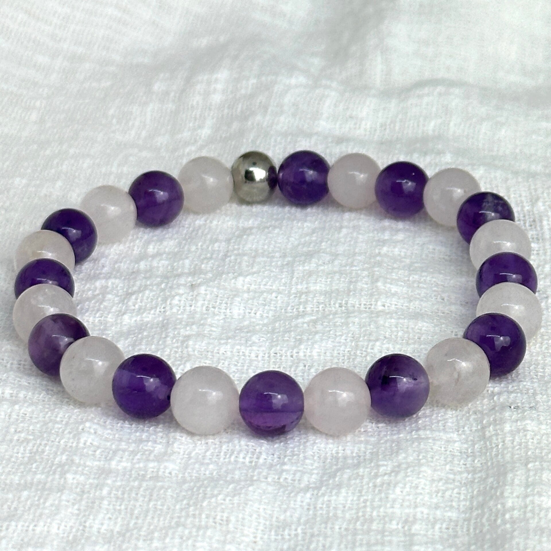 Armband mix Amethist & Rozenkwarts