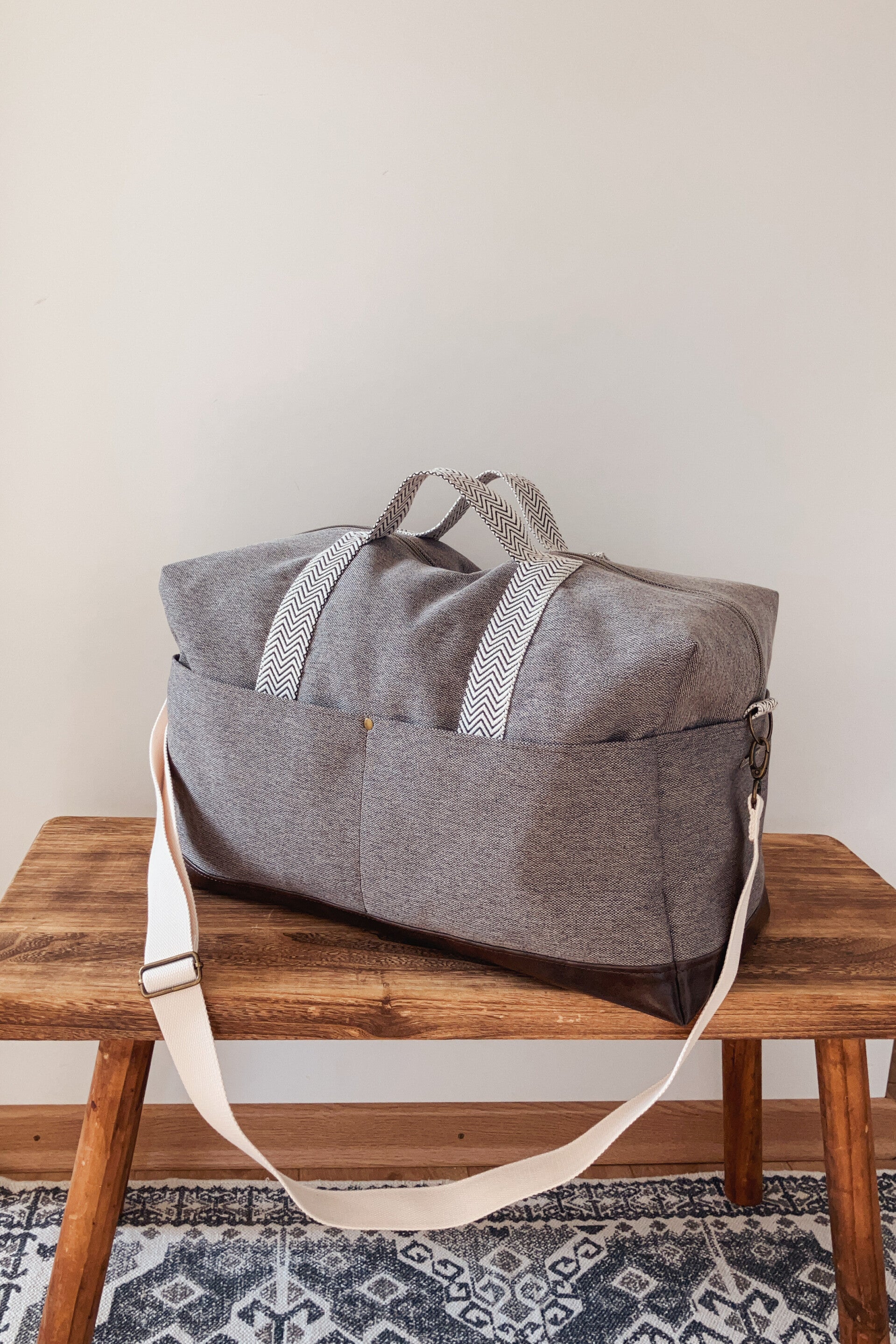 Große Weekender-Tasche für Damen – Boho-Chic – Handgefertigt