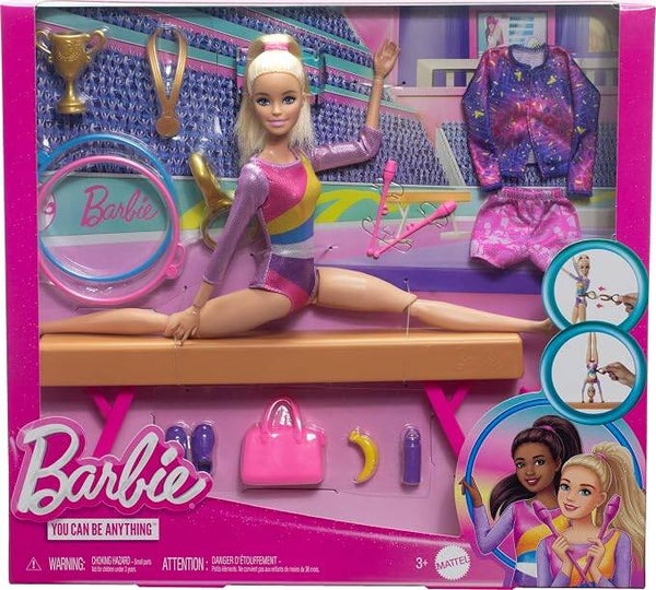 BARBIE CAREERS - 'FLIPPING ACTION GYMNASTICS' DOLL & ACCESSORIES
