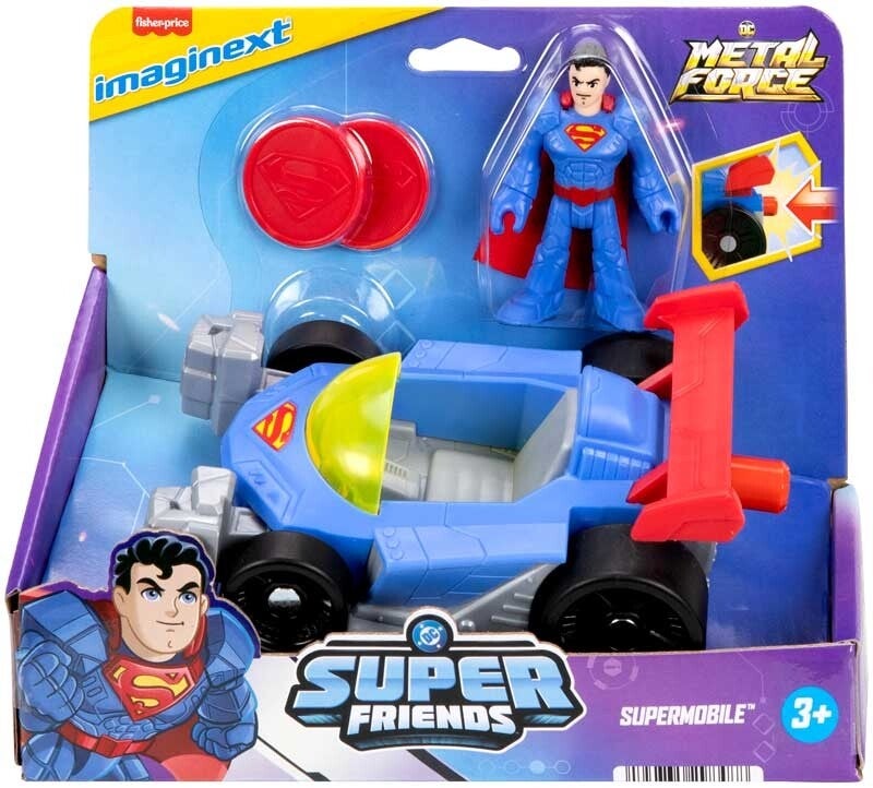IMAGINEXT DC SUPER FRIENDS METAL FORCE SUPERMOBILE VEHICLE