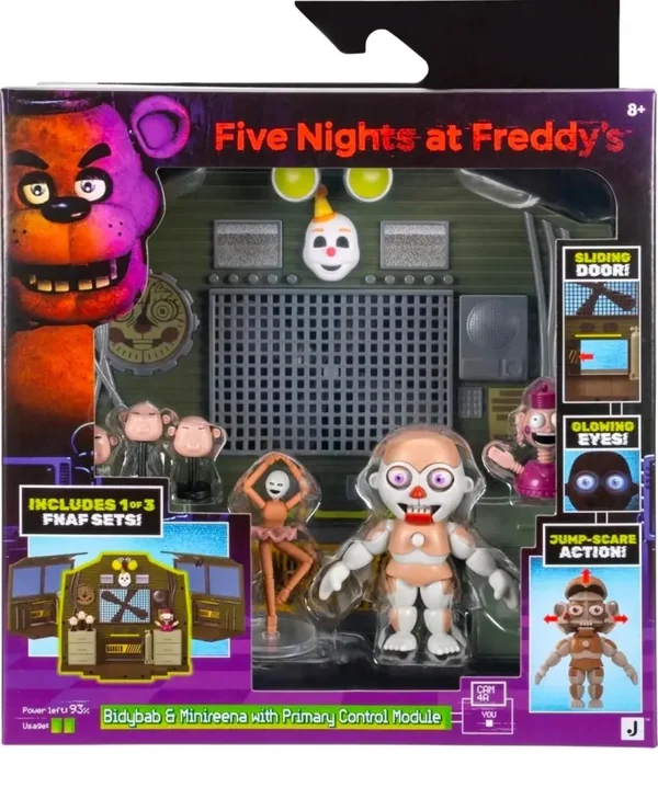 FIVE NIGHTS AT FREDDDY'S - 'BIDYBAB & MINIREENA WITH PRIMARY CONTROL MODULE' PLAYSET