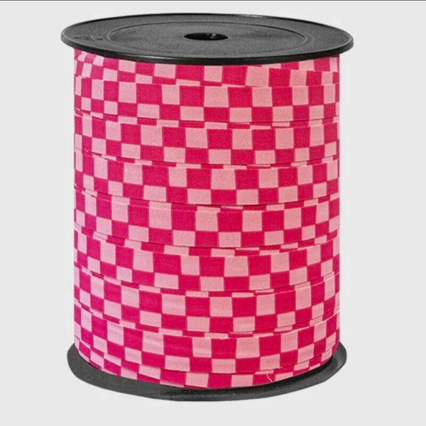 Lint geblokt licht roze/donker roze.