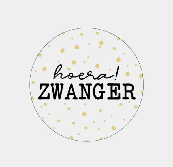 Sticker hoera zwanger