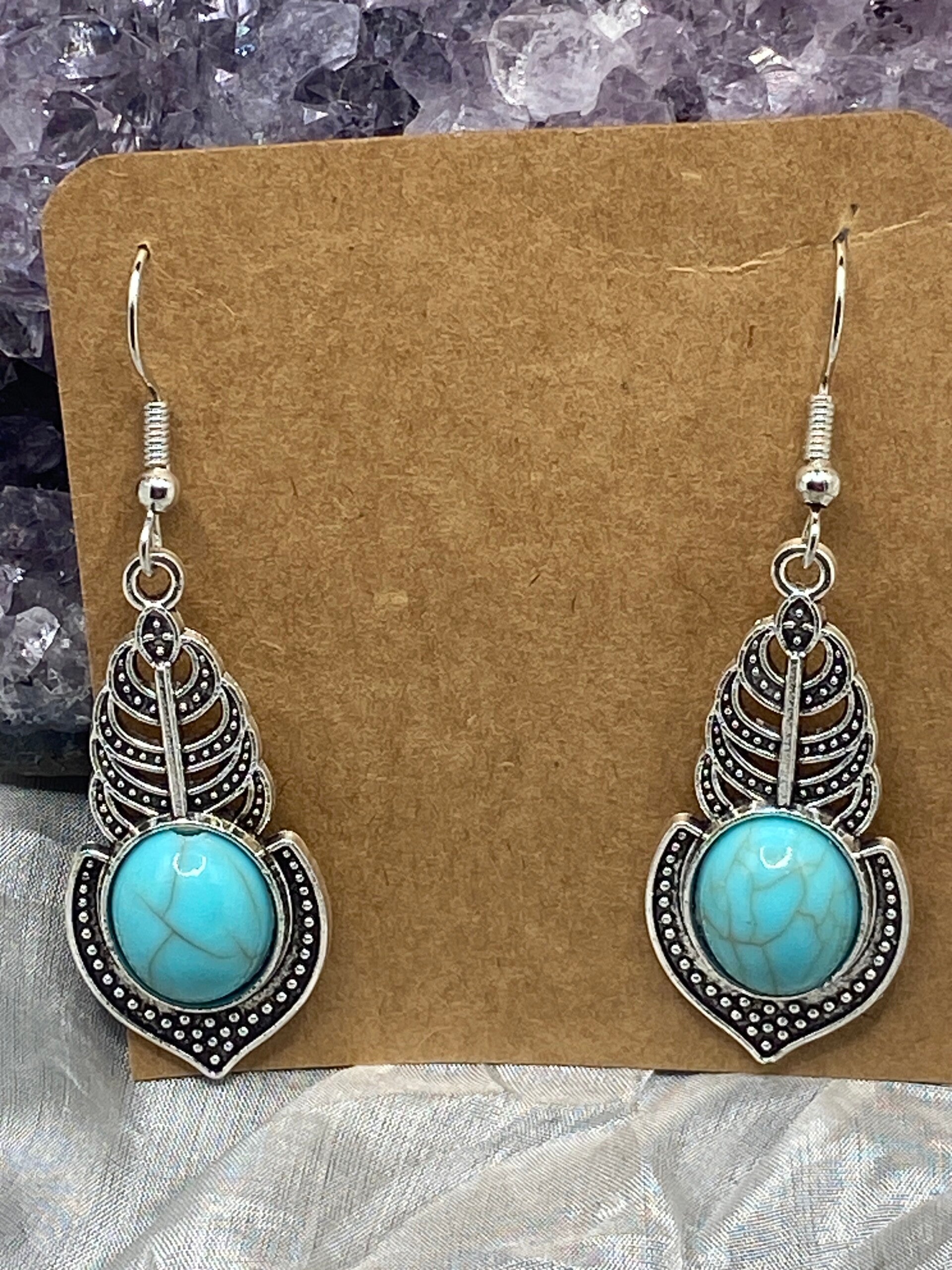 Boucles argent et turquoise