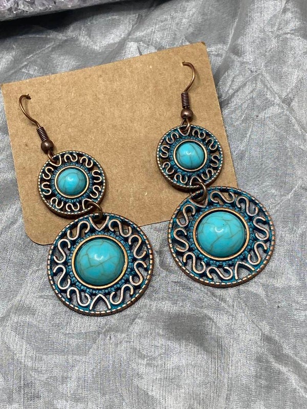 Boucles turquoises pendantes