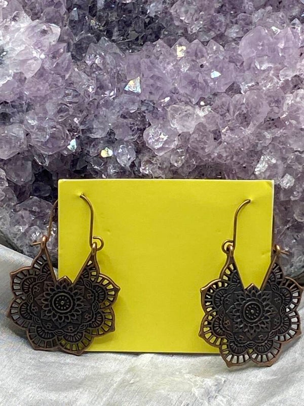 Créoles dentelées bronze