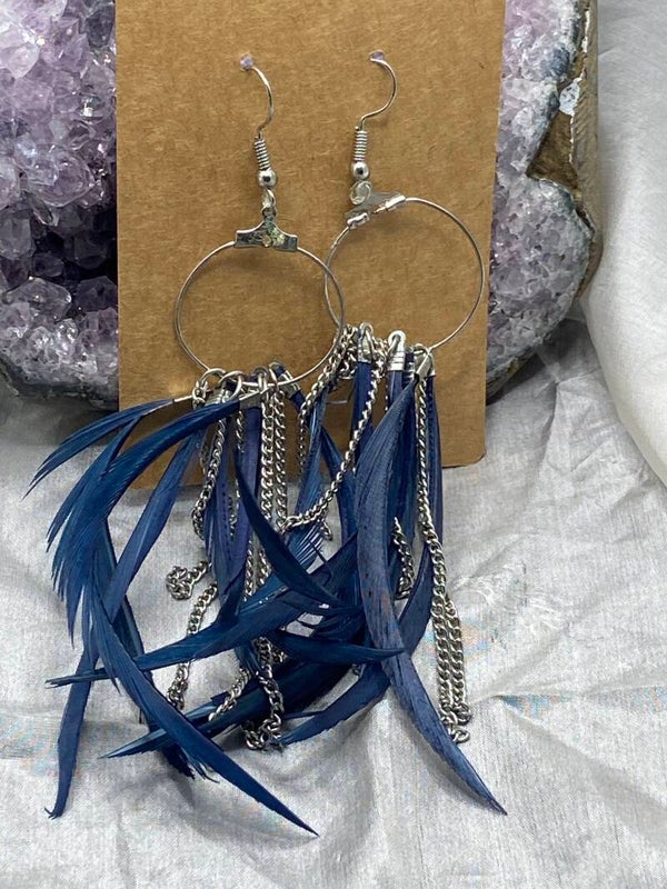 Boucles plumes bleues