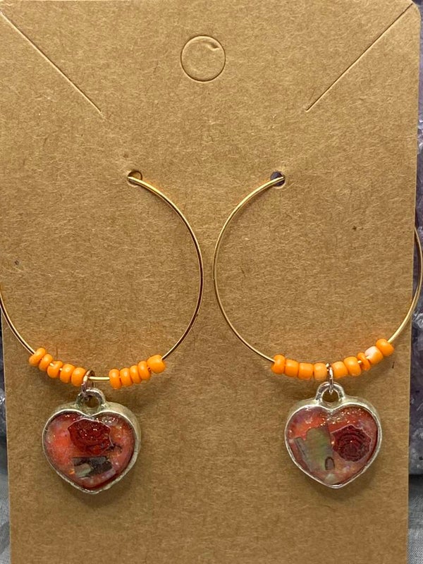Boucles cœur orange