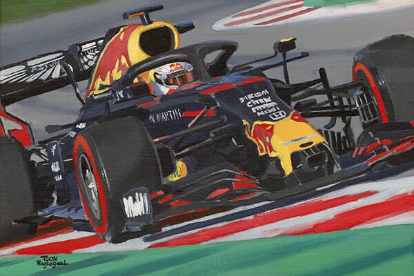 Max Verstappen schilderij 40x30cm Toon Nagtegaal