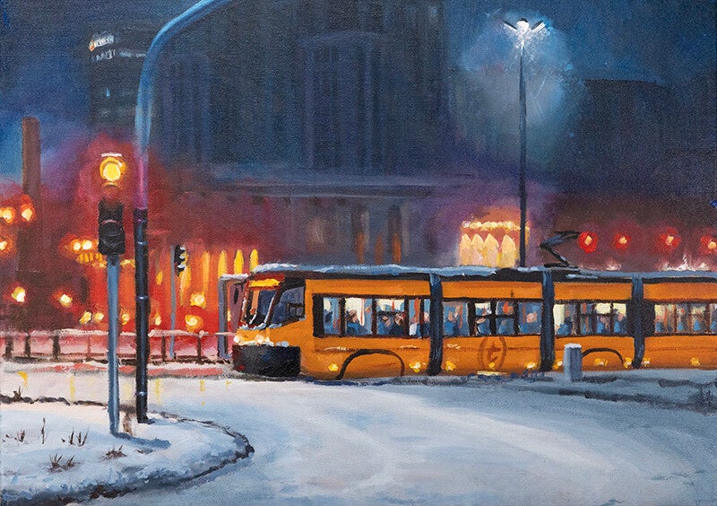 Koud en warm (acrylverf) 70x50cm