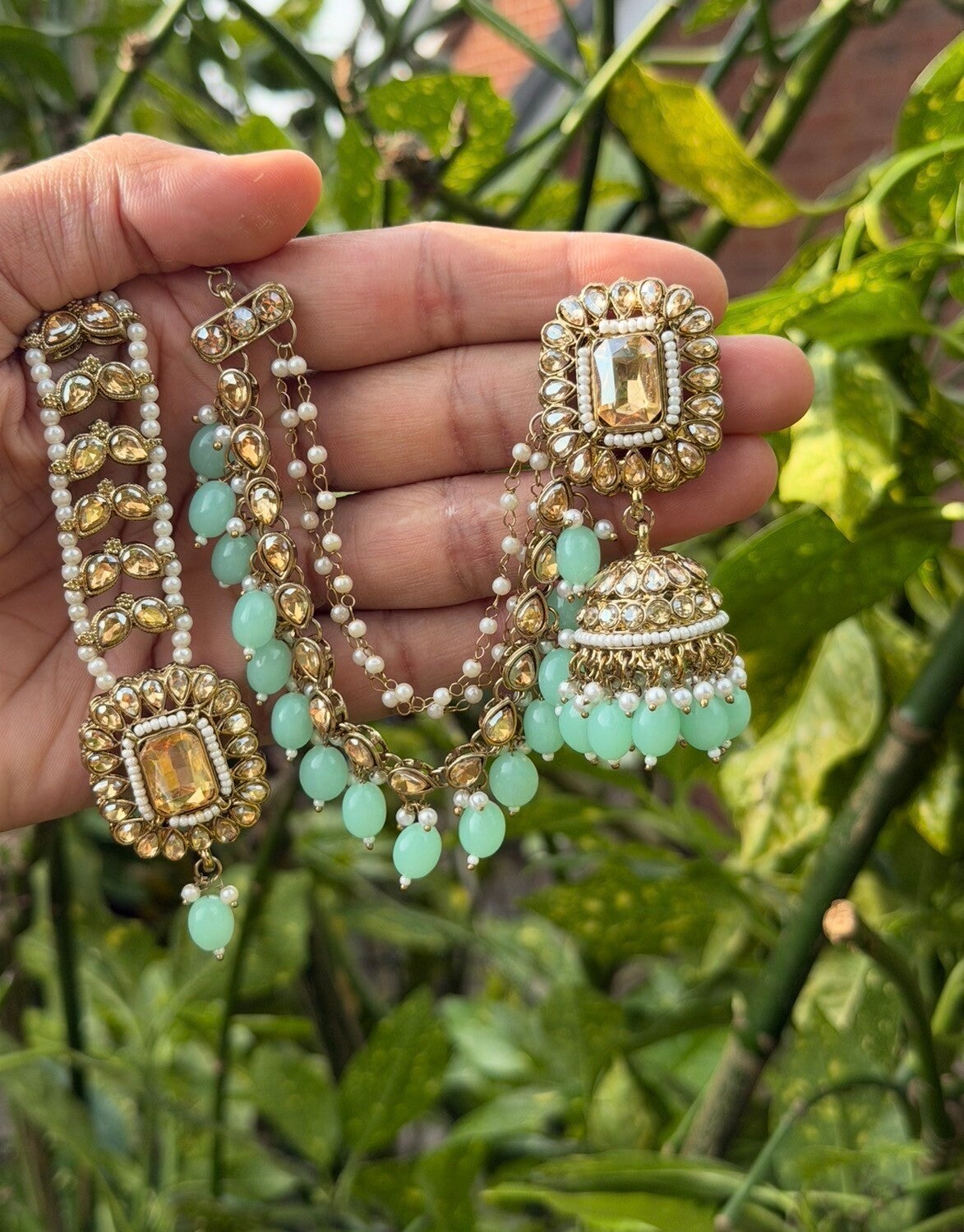 bahubali square shape sahara earring