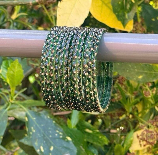 Crystal moon glass bangles