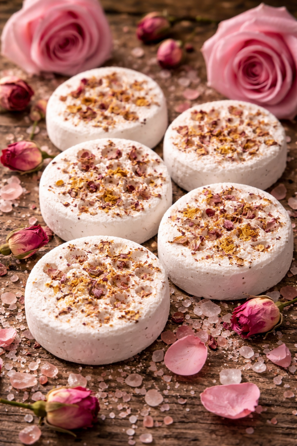 Rose infused bath bomb