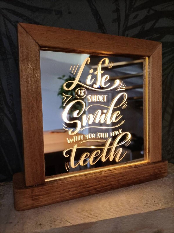 gegraveerde spiegel 'Smile"