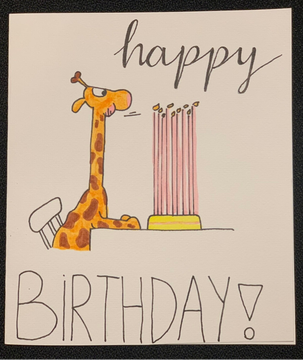 Geburtstag, Giraffentorte, 16cm x 18,6cm, linksbündig gefaltet