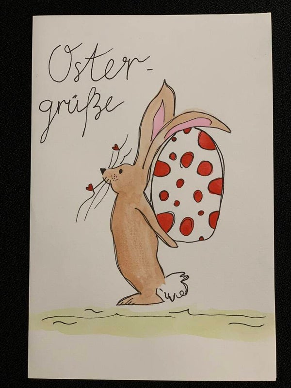 Osterkarte, Fliegenpilz 16cm x 24cm, linksbündig gefaltet
