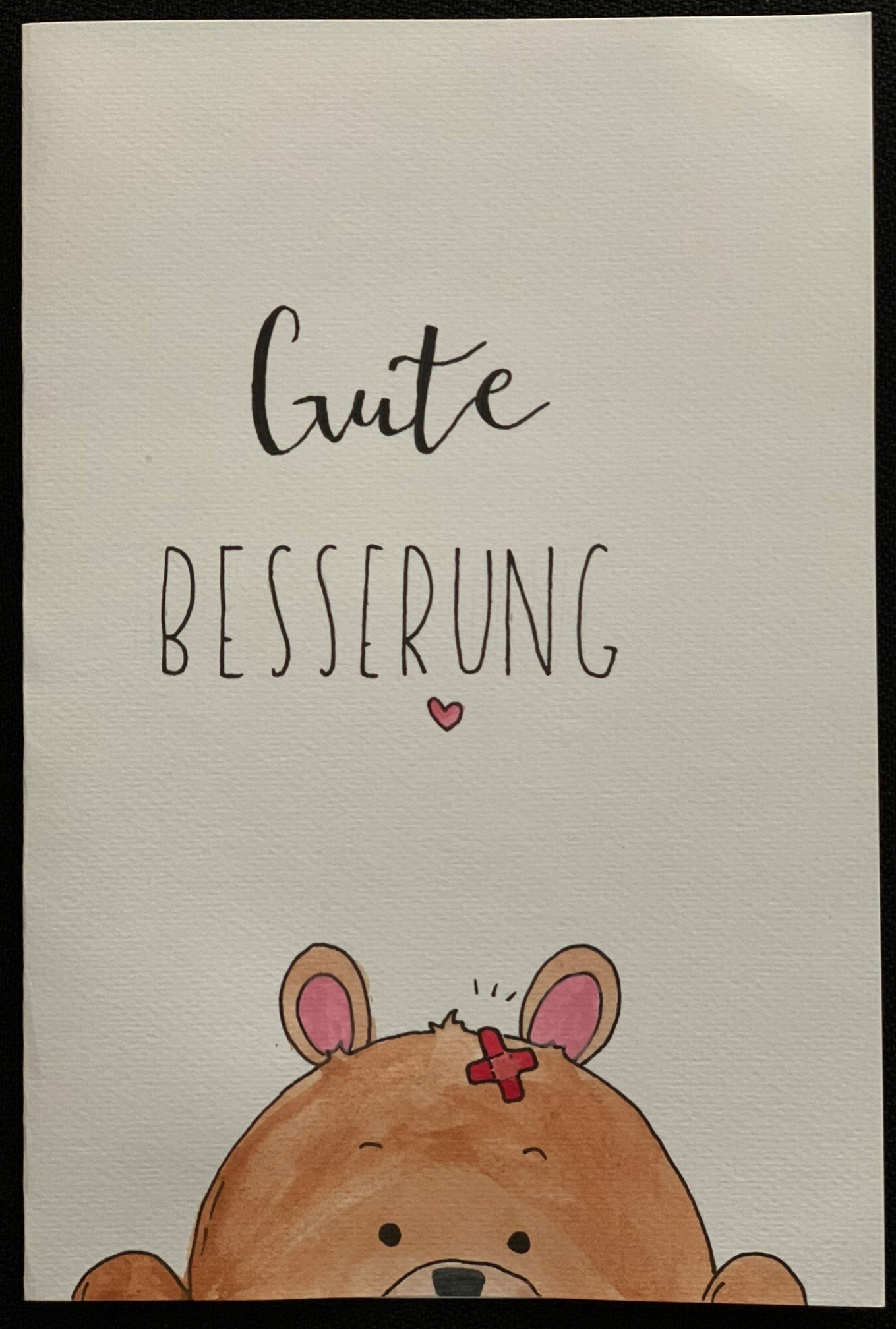 Grusskarte, gute Bessereung, 16cmx24cm, linksbündig gefaltet