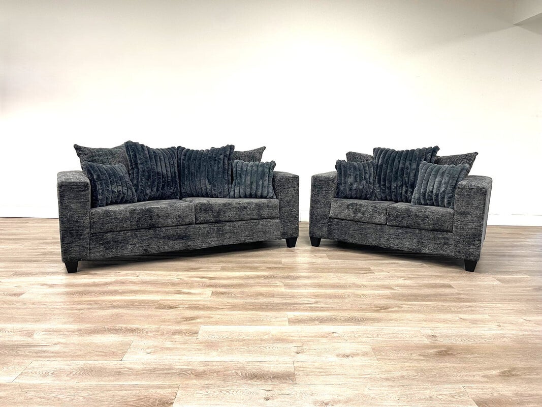 Sofa and Loveseat Set (Charcoal)