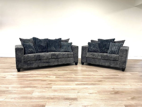 Sofa and Loveseat Set (Charcoal)