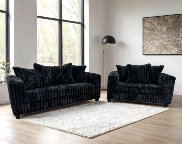 Black - Sofa & Loveseat Set