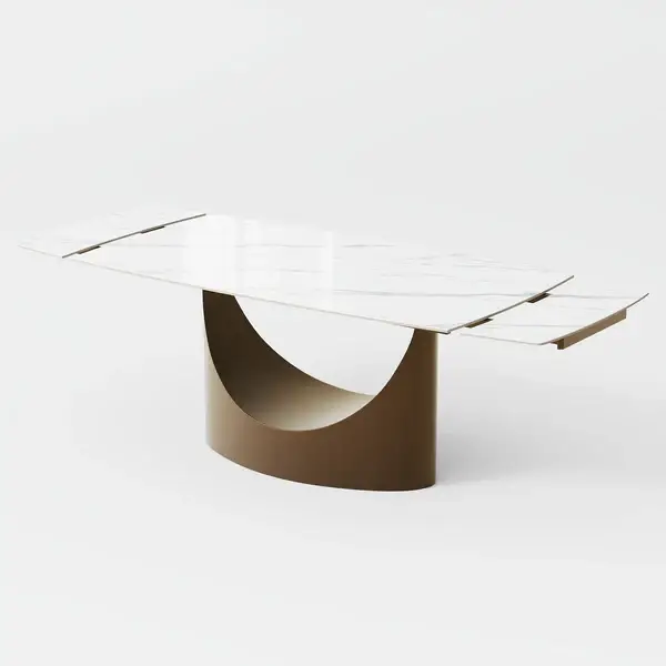 Aman 71"-95" Table (Glossy White)