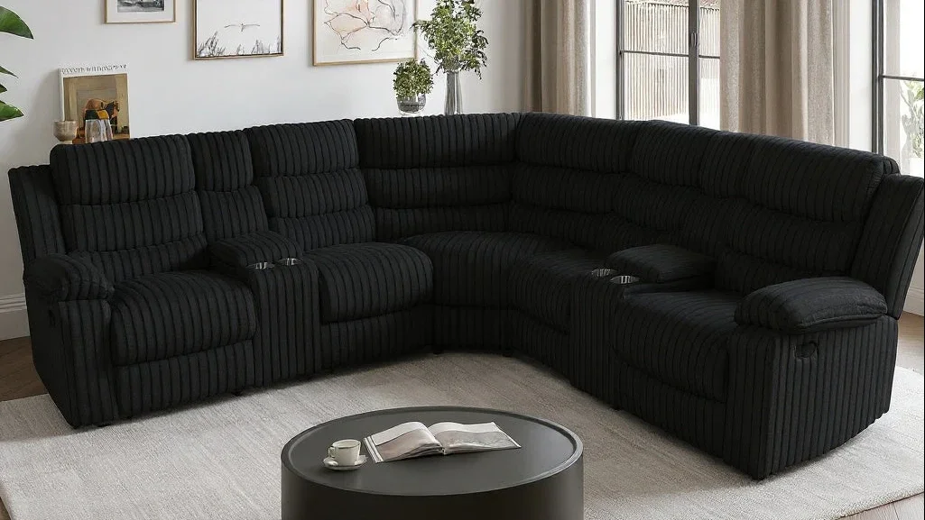 Calantha  in an elegant grey Recliner Sectional