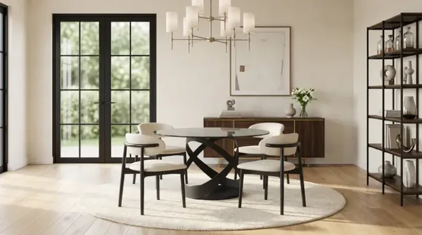D1550 Dimi (Smoke Glass/Black) Dining Set