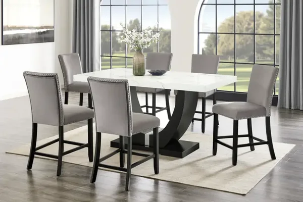 D181 Larry Counter Height (Grey) Dining Set