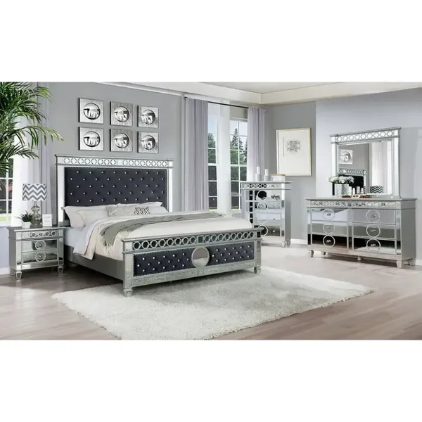 B1852 Bella (Grey Velvet) Bedroom Set